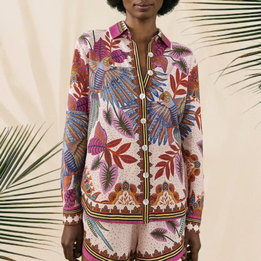 Farm Rio Macaw Scarf Shirt